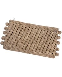 Zanatany Concepts - Neutrals Boule Raffia Pouch - Lyst