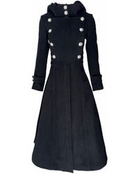 Adrenaline Fashion - Wool Long Coat With Hood – Elegant Winter Double-Breasted Coat, Wool Outerwear, Warm Long Jacket, Gothic Victorian Style - Lyst