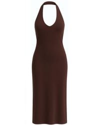 Monlicia - Orion Halter Cotton Midi Dress – - Lyst