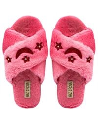 Rettrose - Isabel Luxury Plush Diamanté Embellished Handmade Slipper - Lyst