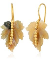 Milou Jewelry - Agate Leaf Earrings - Lyst