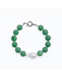 Silver Moon - Sterling Bracelet Whisper With Gemstones And Baroque Pearl - Lyst