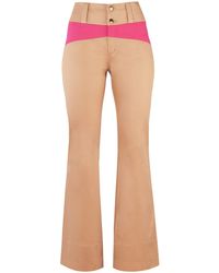 blonde gone rogue - Neutrals / Rejoice Flared Colour Block Trousers In Beige And Pink - Lyst