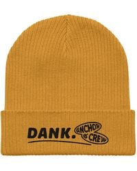 Anchor and Crew - Mustard Dank Gen. Organic Cotton Embroidered Beanie - Lyst