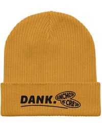 Anchor and Crew - Mustard Dank Gen. Organic Cotton Embroidered Beanie - Lyst