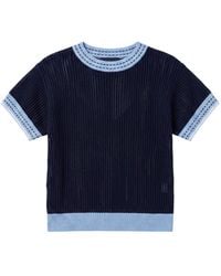 Brodie Cashmere - Denim Effect Trim Tee - Lyst