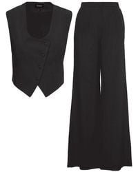 BLUZAT - Linen Suit With Cut-out Vest And Straight-cut Trousers - Lyst