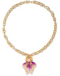 The Pink Reef - Single Sculpted Iris Necklace - Lyst