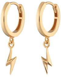 Scream Pretty - Lightning Bolt Charm Hoop Earrings - Lyst