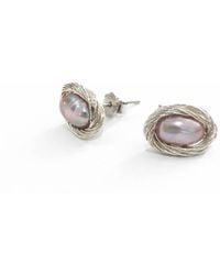 Pearl Code - Formal Pearl Stud Earrings - Lyst