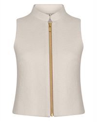 F.j.k by Farah Kadhimi - Vienna The Ivory Wool Sleeveless Top With Zip - Lyst