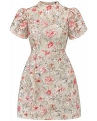 Girl In Mind - Ami Sequin Tulip Sleeve Mini Dress Ivory - Lyst