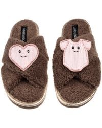 Laines London - Neutrals Laines Boucle Slippers With Laines Loveables Love & Baby Grow Brooches - Lyst