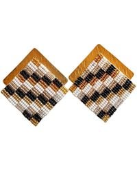 Iliana Arrazola - Minimalist Deconstructed Knot Stud Earrings, And, Glass Beads, Beaded Jewelry - Lyst