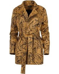 Conquista - Suede-Look Printed Jacket With Belt - Lyst