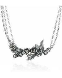 Unaloe - Sterling Rose Choker Necklace For – Floral Statement Necklace, Handmade Italian Jewelry - Lyst