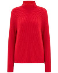 Peraluna - High Mock Neck Cashmere Blend Ribbed Knit Pullover - Lyst