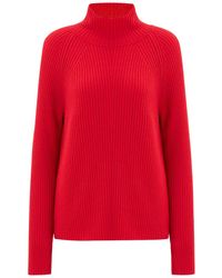 Peraluna - High Mock Neck Cashmere Blend Ribbed Knit Pullover - Lyst