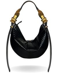 Indigolush - Hobo Adjustable Hand Shaped Leather Bag Mini Lizard Two Hands - Lyst