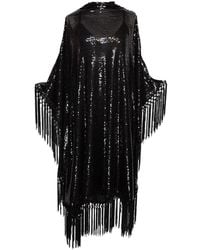 Jennafer Grace - Blackest Ink Sequin Mockneck Caftan Kaftan Dress With Slip - Lyst