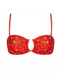 Jessie Zhao New York - Scarlet Bloom Reversible Square Bandeau Top - Lyst