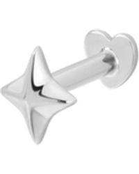 Vanhi - 14K Solid Four Point Star Flat Back Stud - Lyst