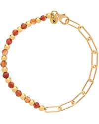 Nellou Jewellery - Carnelian Gem Shine Bracelet Plated Sterling - Lyst