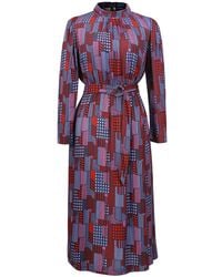 Smart and Joy - Geometric Print Viscose Midi Shirt Dress - Lyst