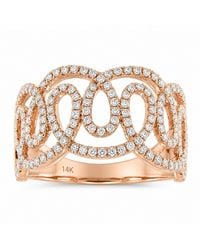Artisan - Rose 14K Rose Diamond Openwork Statement Ring - Lyst
