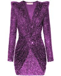 AGGI - Jennifer Purple Magic Mini Sequin Dress - Lyst
