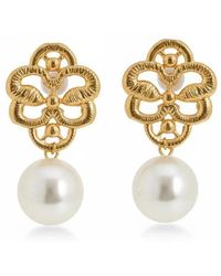 Angel Barocco - Lace Stylish Earrings – & With Pearl Drop - Lyst