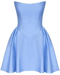 POST MERIDIEM - Tuck Corset Mini Dress - Lyst