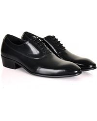 DAVID WEJ - Frederick Shiny Leather Dress Shoe With Cuban Heel - Lyst