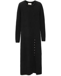 Peraluna - Zaira Minimal Cable Knit Slit Midi Dress - Lyst