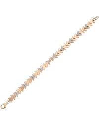 Dime Tribe - Bracelet With Ruby Stone Detail And Geometric Diamond Setting - Lyst