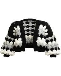 Saachi - Chunky Knit Cardigan Cropped - Lyst