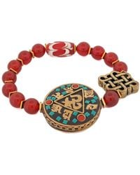 Ebru Jewelry - Sacred Om Carnelian & Tibetan Mantra Beaded Bracelet - Lyst