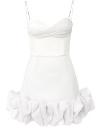 POST MERIDIEM - Draped Ruffle Mini Bustier Dress - Lyst