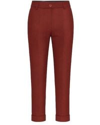 Conquista - Cropped Tapered Pants With Turn Ups - Lyst