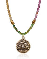 Cartography - Eye Of Providence Evil Eye On, And Tourmaline Necklace - Lyst
