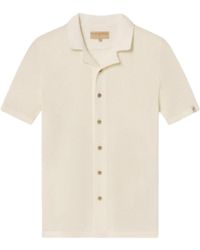 Weston Jon Boucher - Mykonos Linen Blend Pointelle Knit Slim Fit Button Up Shirt - Lyst