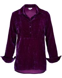 At Last - Silk Velvet Shirt In Royal Purple - Lyst