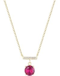 KAMARIA - Birthstone Solitaire & Crystal Bar Necklace - Lyst