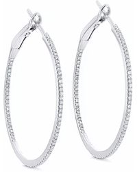 Cosanuova In/out Diamond Hoops 18k White Gold - Metallic