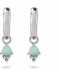 Zohreh - Amazonite Beaded Hoop Earrings Sterling - Lyst