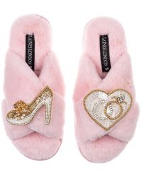Laines London - Classic Laines Slippers With Mrs Heel & Wedding Ring Brooches - Lyst