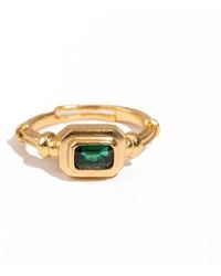 Ebru Jewelry - Emerald Glow Minimalist Adjustable Ring - Lyst