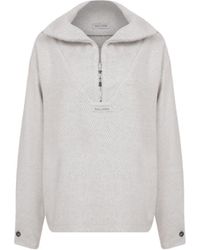 NAZLI CEREN - Neutrals Travis Wool Blend Zip-Neck Jumper - Lyst