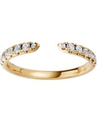 Aya Fine Jewelry - Open Cuff Lab Diamond Pave Minimalist Stacking Ring - Lyst