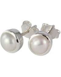 The Jewellery Store London - June Birthstone Earrings Studs – Pearl - Lyst